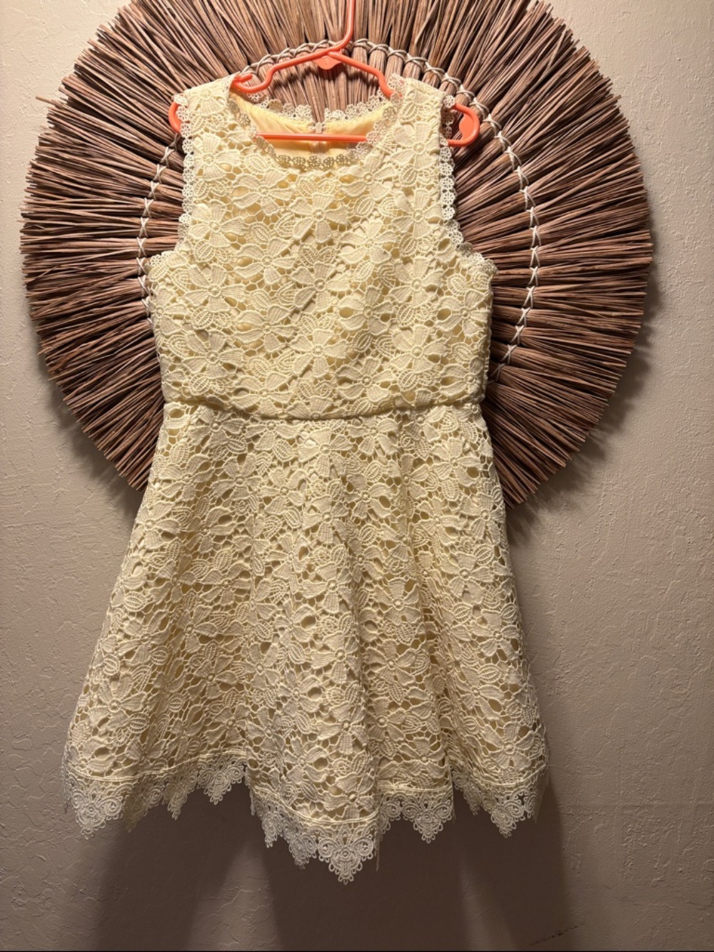 Rare Editions Cream Lace A-Line Dress for Girls